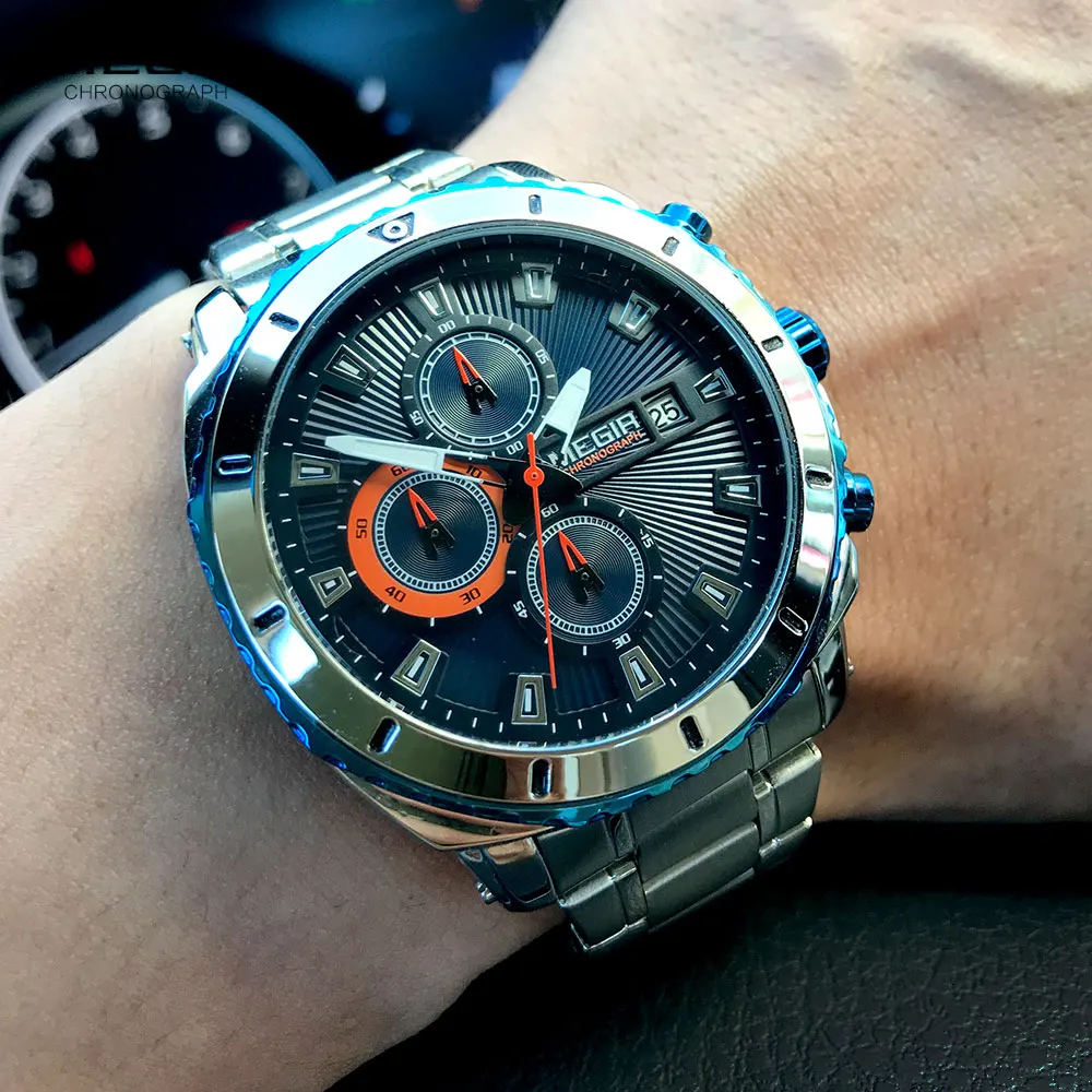 Мужские кварцевые аналоговые часы с хронографом, модные деловые наручные часы с ремешком из нержавеющей стали для мужчин, светящиеся стрелки
Мужские кварцевые аналоговые часы с хронографом, модные деловые наручные часы с ремешком из нержавеющей стали для мужчин, светящиеся стрелки