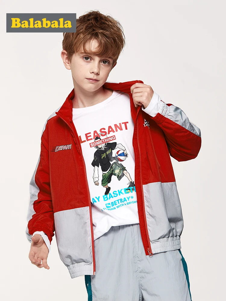 Фото Boys jacket children's clothing big boy 2019 new spring skin clothes thin retro windbreak | Мать и ребенок