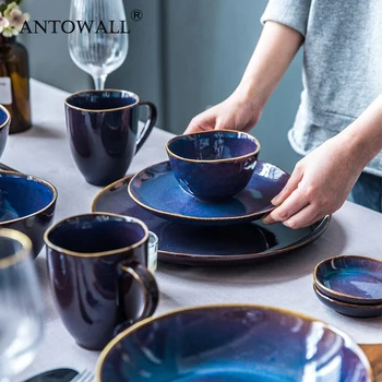 ANTOWALL 2/4/6/8/10 Person set Nordic Dinner Set Wholesale Klin Glazed Blue Color Tableware
ANTOWALL 2/4/6/8/10 Person set Nordic Dinner Set Wholesale Klin Glazed Blue Color Tableware