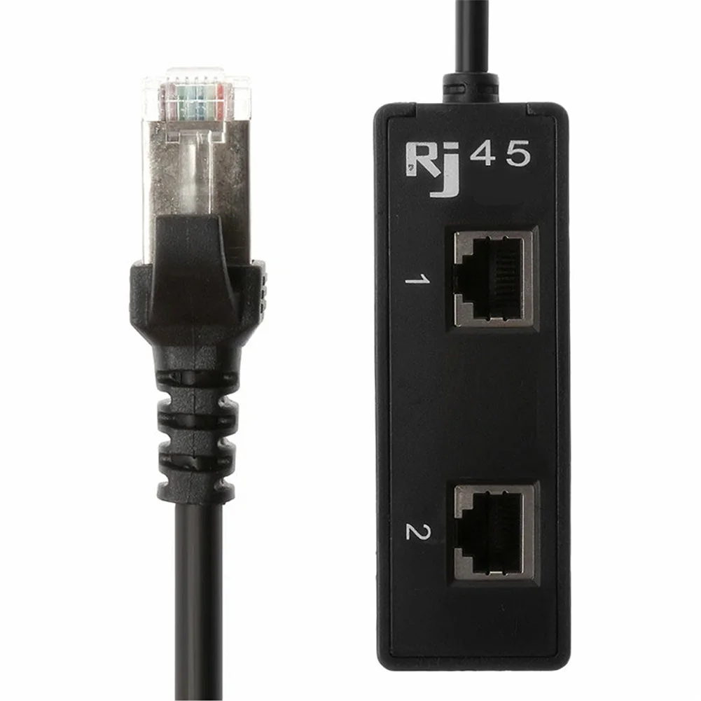 Разветвитель сетевого кабеля Ethernet 1 штекер-2 гнезда RJ45 LAN для расширения |