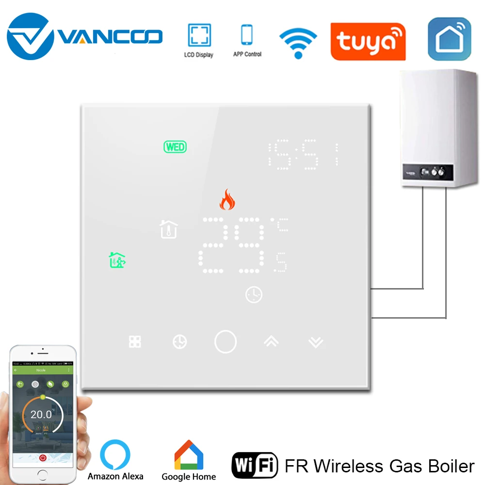 Vancoo Wifi Thermostat Digital Thermostat for Warm Floor Boiler Thermostat Thermoregulator Smart Temperature controller
Vancoo Wifi Thermostat Digital Thermostat for Warm Floor Boiler Thermostat Thermoregulator Smart Temperature controller