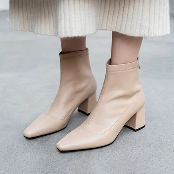 2020 autumn new products elastic boots women's short boots high-heeled zipper square head thin single boots women
2020 autumn new products elastic boots women's short boots high-heeled zipper square head thin single boots women