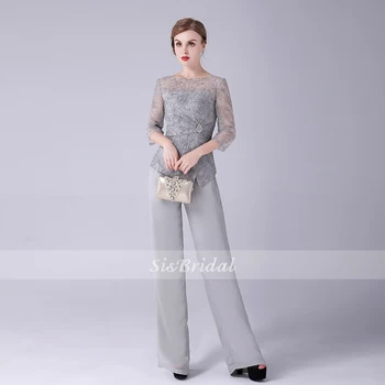 Bateau 3/4 Sleeves Illusion Long Chiffon Lace Mother of the Bride Jumpsuit For Wedding Party
Bateau 3/4 Sleeves Illusion Long Chiffon Lace Mother of the Bride Jumpsuit For Wedding Party