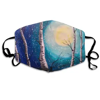 Moonlight And Tree In Winter Washable Reusable Mask, Cotton Anti Dust Half Face Mouth Mask For Kids Teens Men Women With 
Moonlight And Tree In Winter Washable Reusable Mask, Cotton Anti Dust Half Face Mouth Mask For Kids Teens Men Women With
