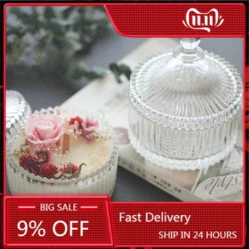 Elegant Glass Food Storage Bottle Candybox with Cover Sealed Grains Nuts Tank Can Cosmetic Storage Container Kitchen Storage Box
Elegant Glass Food Storage Bottle Candybox with Cover Sealed Grains Nuts Tank Can Cosmetic Storage Container Kitchen Storage Box