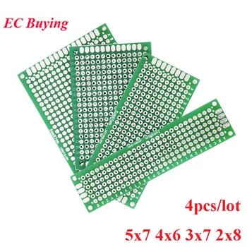 4pcs/lot 2x8 3x7 4x6 5x7 Double Side Copper Prototype PCB Universal Printed Circuit Board Protoboard Electronic DIY Kit
4pcs/lot 2x8 3x7 4x6 5x7 Double Side Copper Prototype PCB Universal Printed Circuit Board Protoboard Electronic DIY Kit