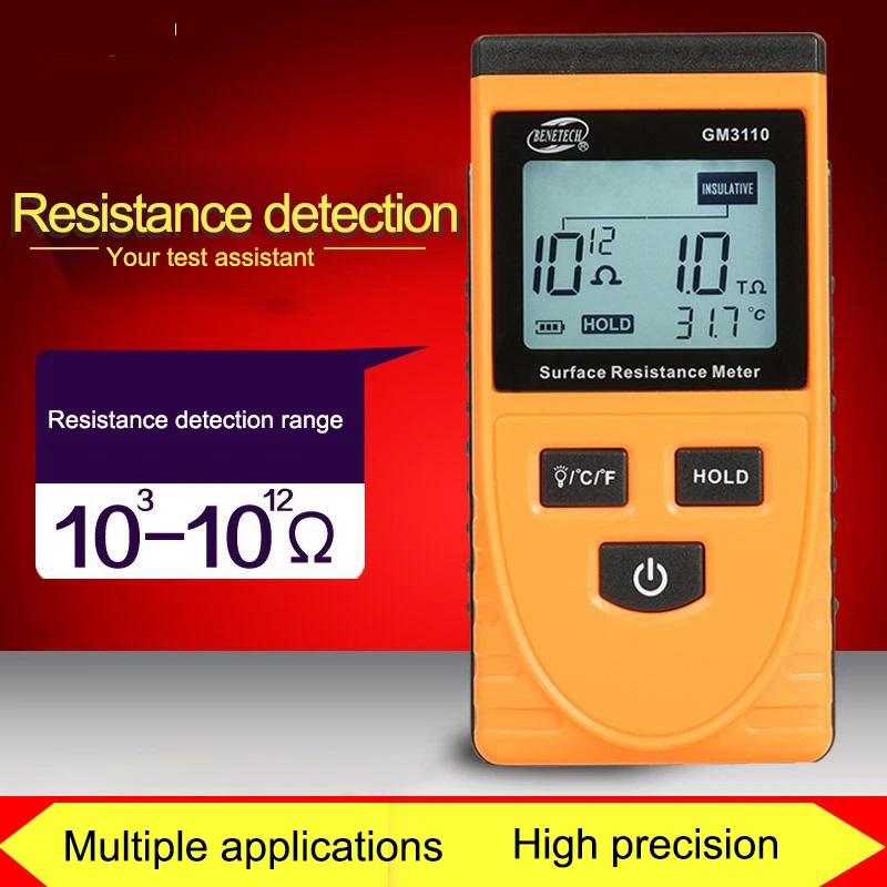 Surface resistance tester, high precision portable insulation resistance measuring instrument, electrostatic detector