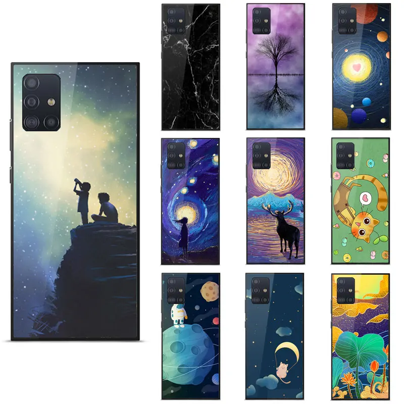 For Samsung A70 A10S A20S A50S A51 A71 A31 A81 Case TPU Frame Painted pattern Smooth Mirror Tempered glass shockproof Back Cover
For Samsung A70 A10S A20S A50S A51 A71 A31 A81 Case TPU Frame Painted pattern Smooth Mirror Tempered glass shockproof Back Cover