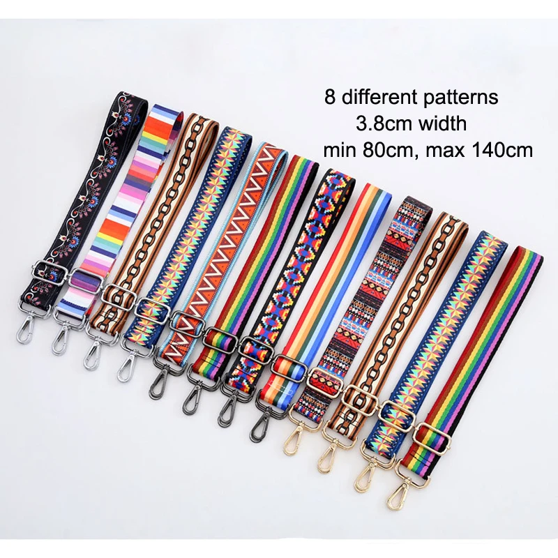 Colorful Women Handbag Shoulder Belt Adjustable 80-140cm Replacement Shoulder Bag Strap Printed Rainbow Crossbody Belts
Colorful Women Handbag Shoulder Belt Adjustable 80-140cm Replacement Shoulder Bag Strap Printed Rainbow Crossbody Belts