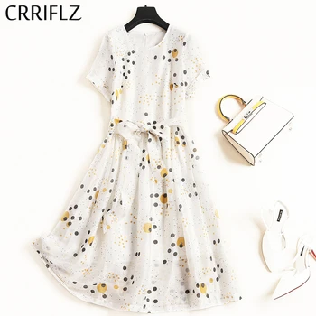 Summer Tencel Dot Chiifon Dress Women Bandage O Neck Slim Short Sleeve Print Dress New Fashion Office Lady CRRIFLZ
Summer Tencel Dot Chiifon Dress Women Bandage O Neck Slim Short Sleeve Print Dress New Fashion Office Lady CRRIFLZ