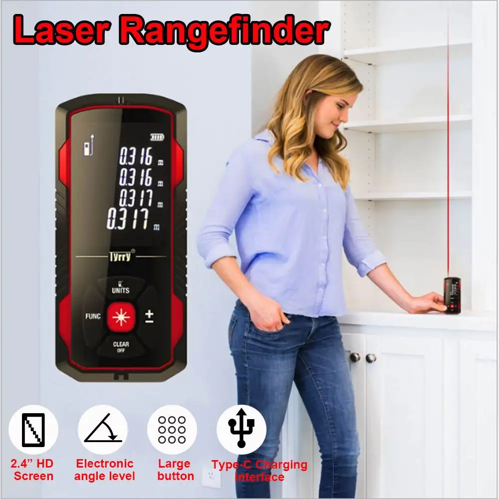 2.4 Inch LCD Display Laser Range Finder USB 50-100M Laser Level Distance Meter IP54 Waterproof with Measuring Angle Function
2.4 Inch LCD Display Laser Range Finder USB 50-100M Laser Level Distance Meter IP54 Waterproof with Measuring Angle Function