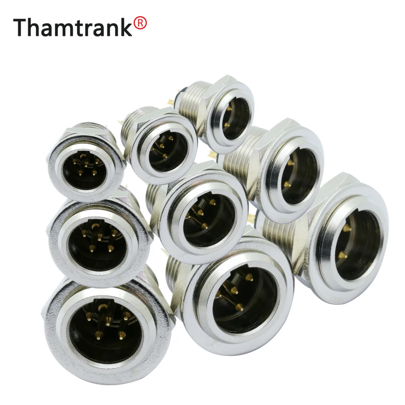 10 шт. Thamtrank Mini XLR 3 штырька 4 5 штырьков панельный Шасси гнездо винтовое крепление