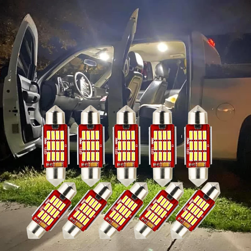 10PCS C5W LED Festoon 28mm 31mm 36mm 39mm 41mm C10W Bulb 4014SMD Car Interior Dome Light 12V Reading Lamp Auto White Canbus
10PCS C5W LED Festoon 28mm 31mm 36mm 39mm 41mm C10W Bulb 4014SMD Car Interior Dome Light 12V Reading Lamp Auto White Canbus