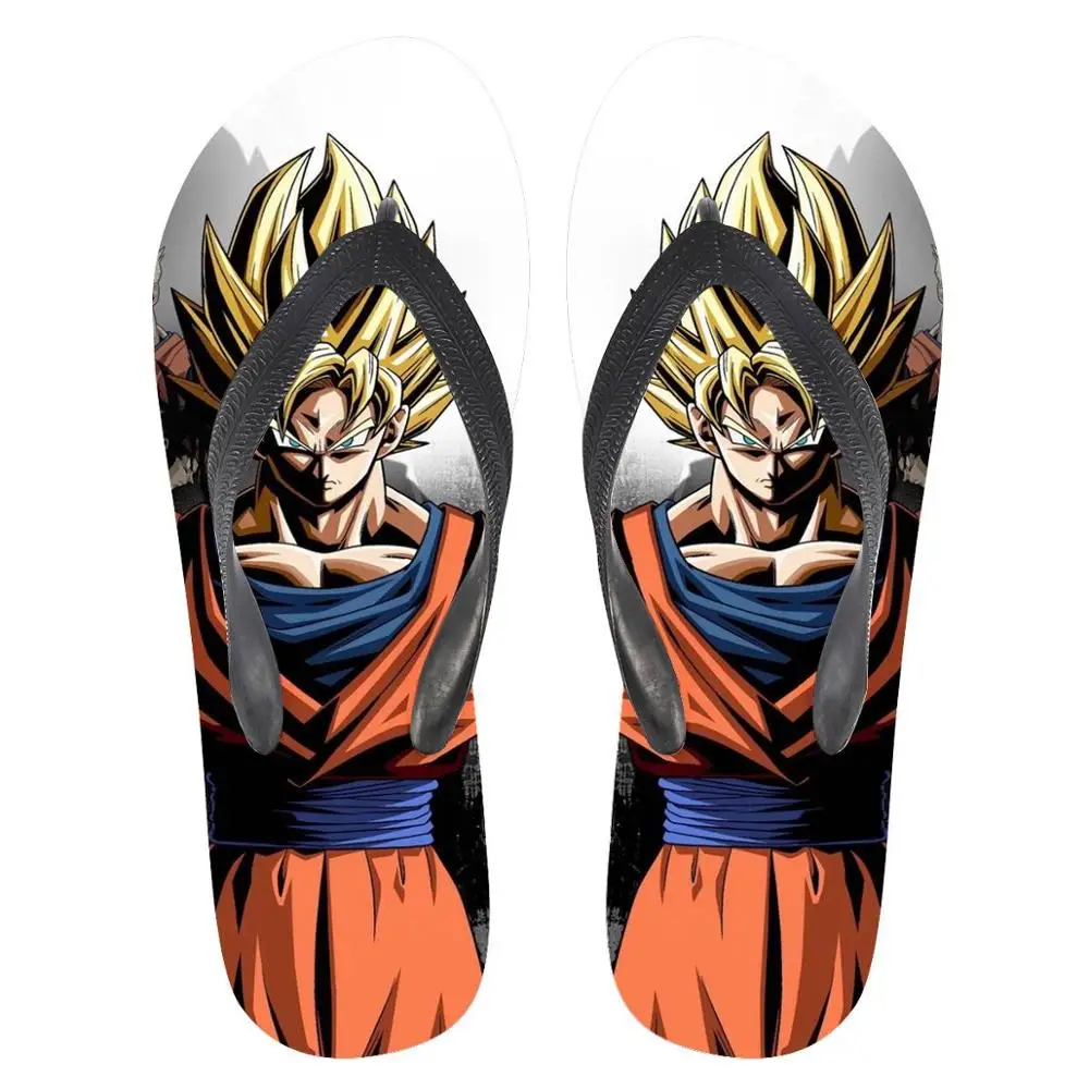 

New trend anime Super Dragon Ball Super Saiyan Sun Wukong men's trendy handsome comfortable casual rubber beach flip-flops