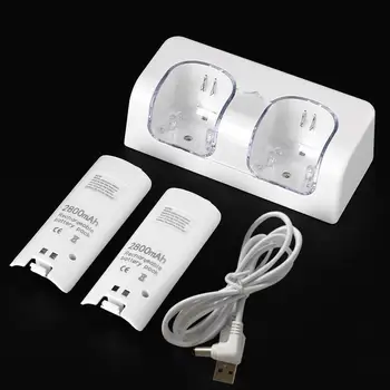 1pcs White Dual Charger Dock Station 2x 2800mAh Rechargeable Battery for Wii Remote Controller
1pcs White Dual Charger Dock Station 2x 2800mAh Rechargeable Battery for Wii Remote Controller
