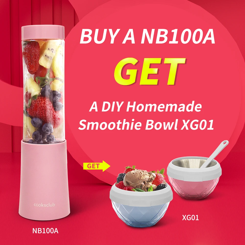 COOKNSHARE NB100A Portable Mini Blender Mixer Kitchen Fruit Juice Extractor Grinder Juicer Buy One Get A Ice Cream Maker Machine
COOKNSHARE NB100A Portable Mini Blender Mixer Kitchen Fruit Juice Extractor Grinder Juicer Buy One Get A Ice Cream Maker Machine