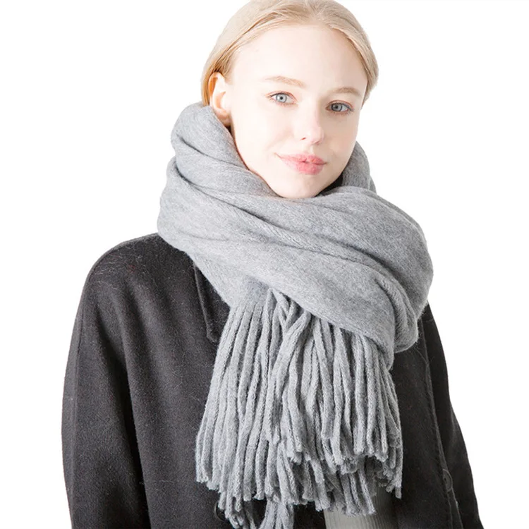 wool Cashmere solid knitted scarf shawl winter new long tassel warm thick warp blanket scarf for men women
wool Cashmere solid knitted scarf shawl winter new long tassel warm thick warp blanket scarf for men women