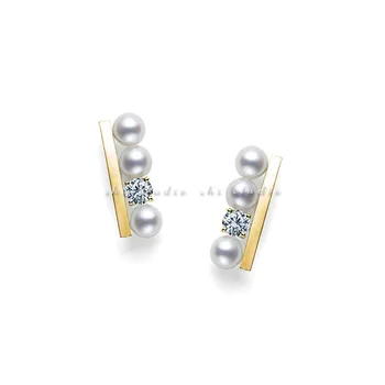 Artificial Three Pearl Balance Beam Vintage Zircon Earring Women Japanese and Korean-Style Small Jewelry Vintage Stud Earrings 
Artificial Three Pearl Balance Beam Vintage Zircon Earring Women Japanese and Korean-Style Small Jewelry Vintage Stud Earrings