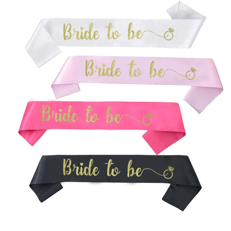 Satin Ribbon Bride to Be Sash with Diamond Ring Bachelorette Party Sash Hen Party Wedding Bridal Shower Black with Gold Letter
Satin Ribbon Bride to Be Sash with Diamond Ring Bachelorette Party Sash Hen Party Wedding Bridal Shower Black with Gold Letter