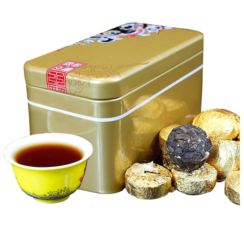 

China Glutinous Rice Fragrant Ripe pu er tea 200g Gift Box Chinese Cooked puer tea Yunnan puerh tea pu erh Yun Nan Pu'erh Tea