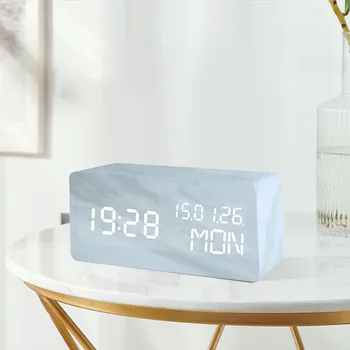 Square Electronic Clock Desktop Bedside Digital Display USB Powered Bedroom Voice Control Calendar Decorative Led Marble Vein
Square Electronic Clock Desktop Bedside Digital Display USB Powered Bedroom Voice Control Calendar Decorative Led Marble Vein