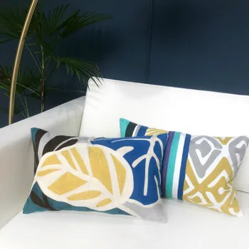 DUNXDECO Cushion Cover Waist Decorative Pillow Case Modern Abstract Leaf Geometric Cotton Thread Embroidery Sofa Bedding Coussin
DUNXDECO Cushion Cover Waist Decorative Pillow Case Modern Abstract Leaf Geometric Cotton Thread Embroidery Sofa Bedding Coussin