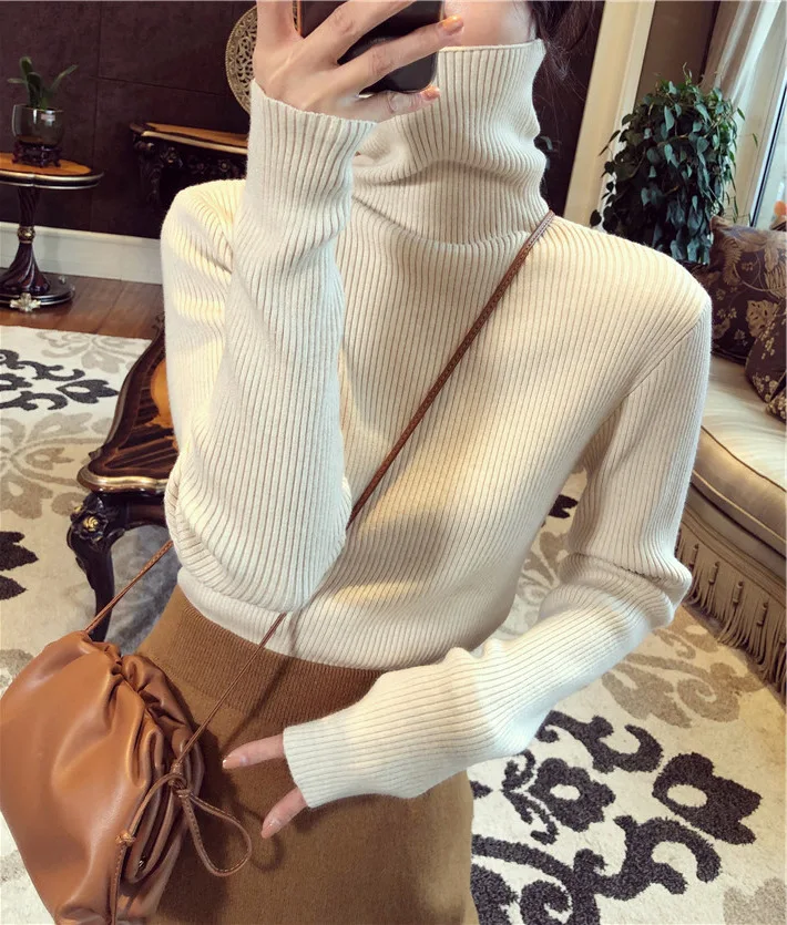 Pile Style High Collar Wool Base Shirt Female 2020 Autumn and Winter New Style Long Sleeve Pullover Slim Fit Underwear Thick Kni
Pile Style High Collar Wool Base Shirt Female 2020 Autumn and Winter New Style Long Sleeve Pullover Slim Fit Underwear Thick Kni