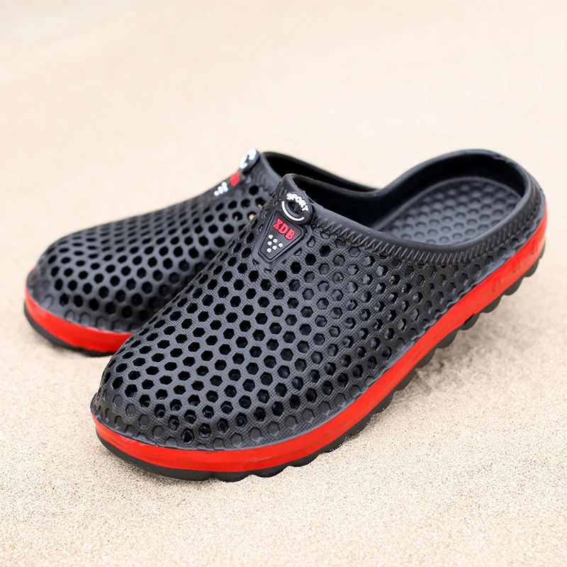 Фото Fashion Plus Size 37-55 Unisex Slippers Outdoor Beach Sandal For Male Hollow Non-slip Men Clogs Terlik | Обувь