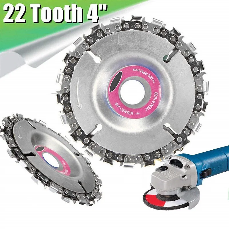4 Inch 22Tooth Grinder Disc Dado Blade Fine Chain Saw 4 Inch Angle Carving Wood Plastics For 100/115 Angle Grinder
4 Inch 22Tooth Grinder Disc Dado Blade Fine Chain Saw 4 Inch Angle Carving Wood Plastics For 100/115 Angle Grinder