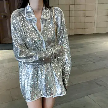 Streetwear 2020 BlingBling Sequins Coat Women Long Sleeve Solid Blouse Covered Button Pockets Ropa Mujer Chaqueta Mujer Femme
Streetwear 2020 BlingBling Sequins Coat Women Long Sleeve Solid Blouse Covered Button Pockets Ropa Mujer Chaqueta Mujer Femme