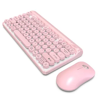 Wireless Keyboard and Mouse Set 2.4GHz Wireless Cute Retro Round Key Caps Keyboard and Ergonomic Mouse Combo
Wireless Keyboard and Mouse Set 2.4GHz Wireless Cute Retro Round Key Caps Keyboard and Ergonomic Mouse Combo
