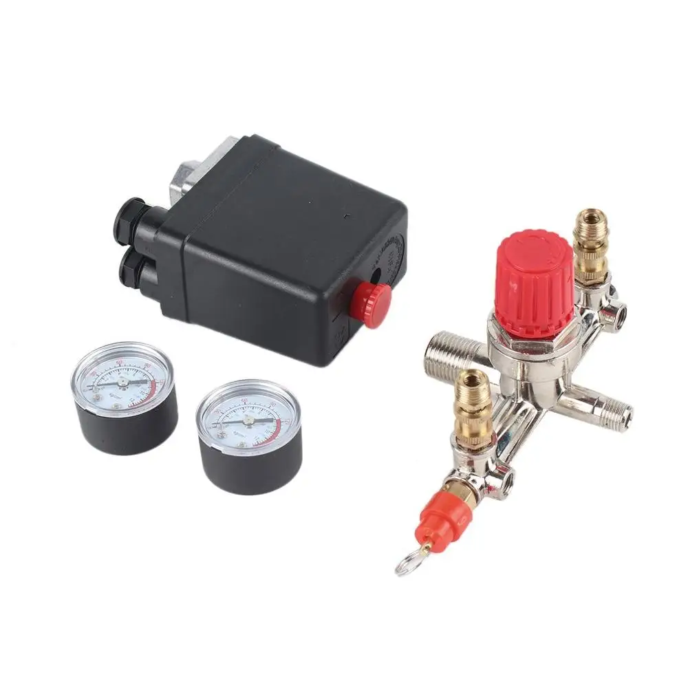 125 PSI Air Compressor Pressure Switch Control Home Improvement Accessories Adjustable Air Regulator Valve Compressor Four Holes
125 PSI Air Compressor Pressure Switch Control Home Improvement Accessories Adjustable Air Regulator Valve Compressor Four Holes