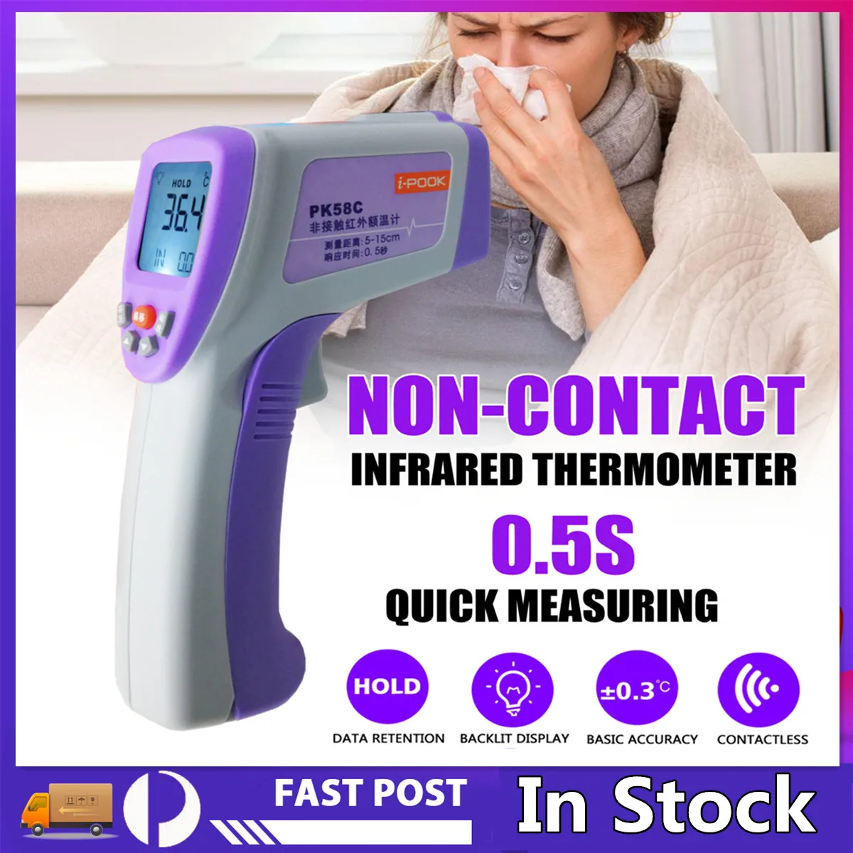 Baby Infrared Electronic Thermometer Without Battery LCD Digital Non-contact IR Infrared Thermometer Forehead Temperature Meter
Baby Infrared Electronic Thermometer Without Battery LCD Digital Non-contact IR Infrared Thermometer Forehead Temperature Meter