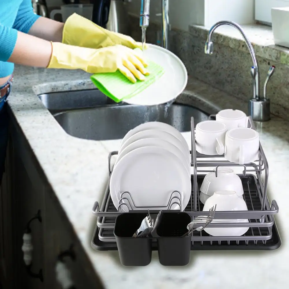 Double-layer Space Aluminum Dish Rack Tableware Drainer Drying Rack Multifunctional Kitchen Supplies Holder Storage
Double-layer Space Aluminum Dish Rack Tableware Drainer Drying Rack Multifunctional Kitchen Supplies Holder Storage
