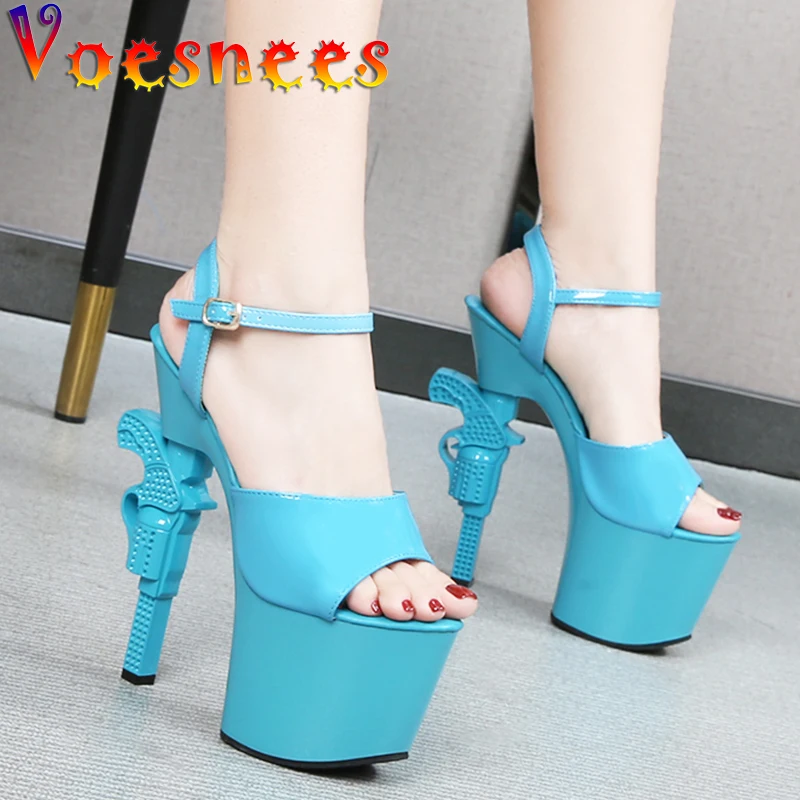 

Voeseees Women Shoes Sandals 2021 New Waterproof Platform Gun Heel High Heels 17.5cm Fringe Thin Heels Female pole Dance Shoes