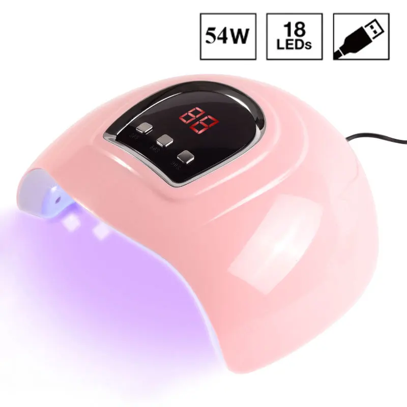 54w dual light source LED nail dryer 18 lamp bead nail dryer UV nail lamp intelligent sensor for Gel lamp polish dryer nail tool
54w dual light source LED nail dryer 18 lamp bead nail dryer UV nail lamp intelligent sensor for Gel lamp polish dryer nail tool