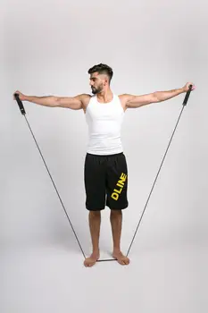 Chest developer yoga tension rope Fitness retractor Pilates resistance band pulling force implement 
Chest developer yoga tension rope Fitness retractor Pilates resistance band pulling force implement
