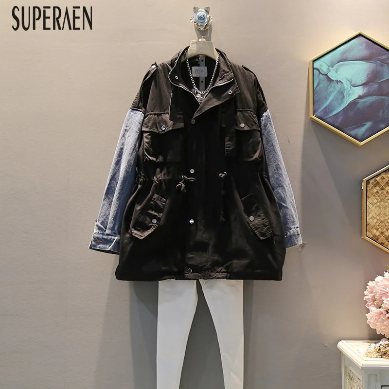 

SuperAen 2019 Europe New Autumn Fashion Trench Coat for Women Wild Casual Windbreaker Female Pluz Size Women Clothing