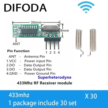 30 set 433 Mhz rf-modul Upgraded Fvr WL101-341 Superheterodyne 433 mhz Wireless Receiver Module and 2 * Antenna DIFODA