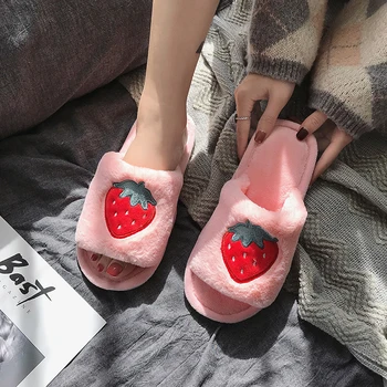 Cartoon Fruit Home Slippers Women Winter Warm Non-slip Plush Slides Ladies Flats Shoes Strawberry Home Women Shoes Slipeprs
Cartoon Fruit Home Slippers Women Winter Warm Non-slip Plush Slides Ladies Flats Shoes Strawberry Home Women Shoes Slipeprs