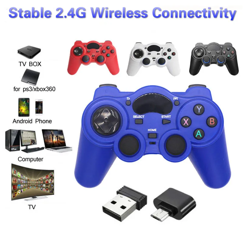 New 2.4G Wireless Controller Gamepad Android Wireless Bluetooth Joystick Gamepad with OTG Converter for PS3/PC/TV BOX/SmartPhone
New 2.4G Wireless Controller Gamepad Android Wireless Bluetooth Joystick Gamepad with OTG Converter for PS3/PC/TV BOX/SmartPhone