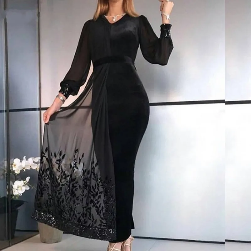 New Long Sleeve Velvet Evening Dresses 2021 Black Sequin Appliques Abiye Abendkleider Dubai Formal Prom Gowns Robe De Soriee
New Long Sleeve Velvet Evening Dresses 2021 Black Sequin Appliques Abiye Abendkleider Dubai Formal Prom Gowns Robe De Soriee