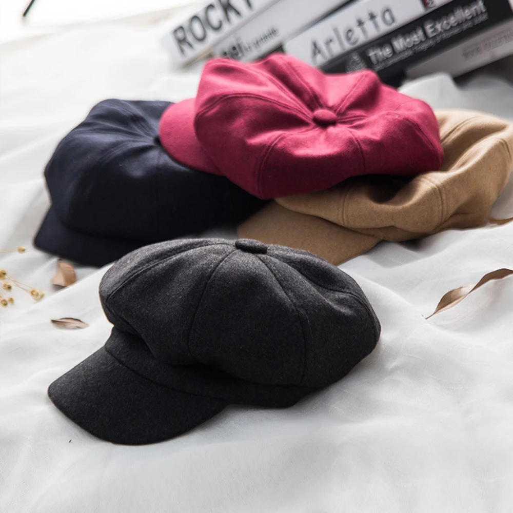 Women Vintage Solid Wool Cap Newsboy Gatsby Octagonal Hat warm winter flat cap vintage peaked hat bone fashion gorras
Women Vintage Solid Wool Cap Newsboy Gatsby Octagonal Hat warm winter flat cap vintage peaked hat bone fashion gorras