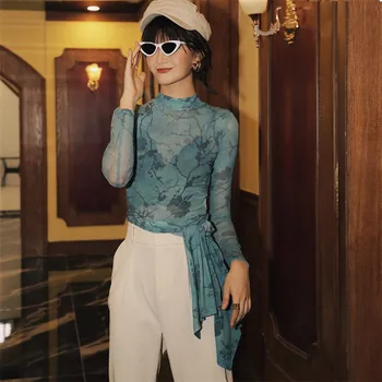 mesh turtleneck long blouse women see through tansparent sheer tops runway split ladies blouses belt long shirts P796
mesh turtleneck long blouse women see through tansparent sheer tops runway split ladies blouses belt long shirts P796