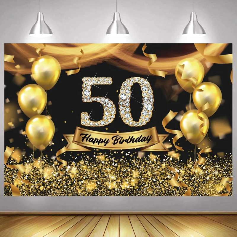 Gold 50th Photo Backdrop Lady Happy Birthday Party Decoration Balloon Photography Backgrounds Banner
Gold 50th Photo Backdrop Lady Happy Birthday Party Decoration Balloon Photography Backgrounds Banner