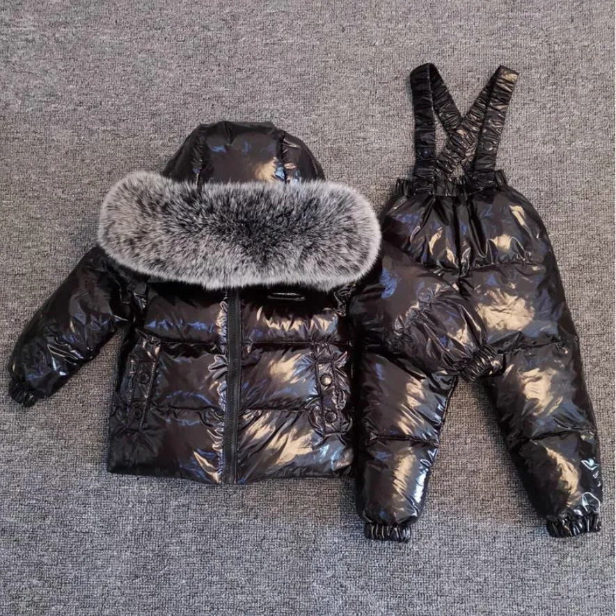 Новый комбинезон для русской зимы детский лыжный костюм с большим воротником из