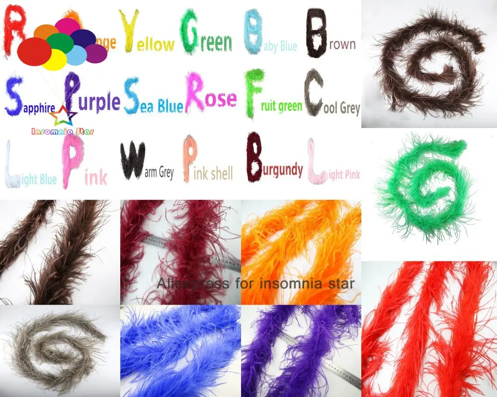 Top 2M 20 Colors Handcraft Ostrich Feather Plume Boas Scarf for Wedding Decoration Dance Performance etc
Top 2M 20 Colors Handcraft Ostrich Feather Plume Boas Scarf for Wedding Decoration Dance Performance etc