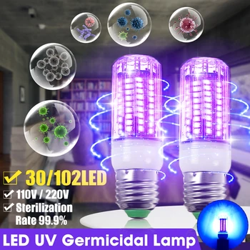 30/102LEDs E27 UVC Germicidal Lamp LED UV Light Bulb Home Indoor Sterilizer AC 110V/220V Corn Shape UVC Germicidal Lamp
30/102LEDs E27 UVC Germicidal Lamp LED UV Light Bulb Home Indoor Sterilizer AC 110V/220V Corn Shape UVC Germicidal Lamp