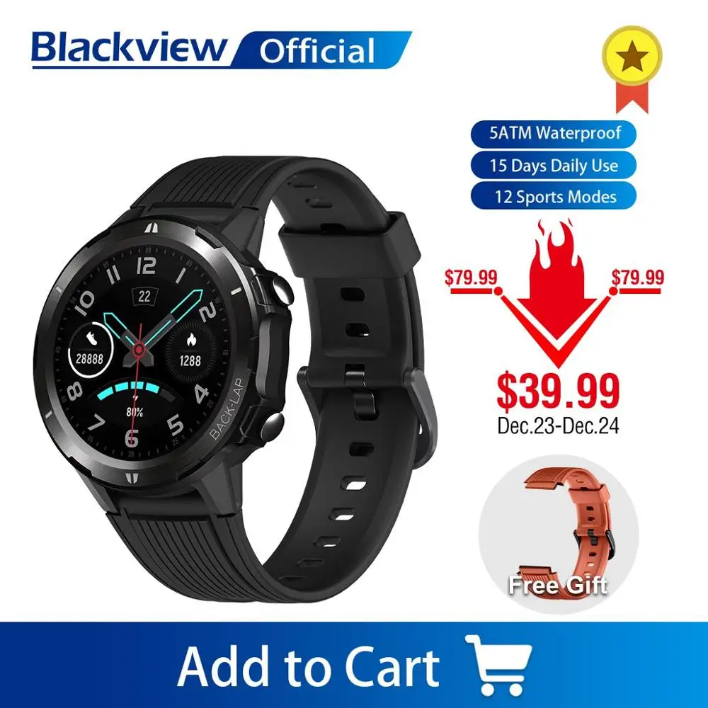 Blackview BV-SW02 SmartWatch 5ATM Waterproof Heart Rate Activity Tracking Sleep Monitor Ultra-Long Battrey Android iOS Watch
Blackview BV-SW02 SmartWatch 5ATM Waterproof Heart Rate Activity Tracking Sleep Monitor Ultra-Long Battrey Android iOS Watch
