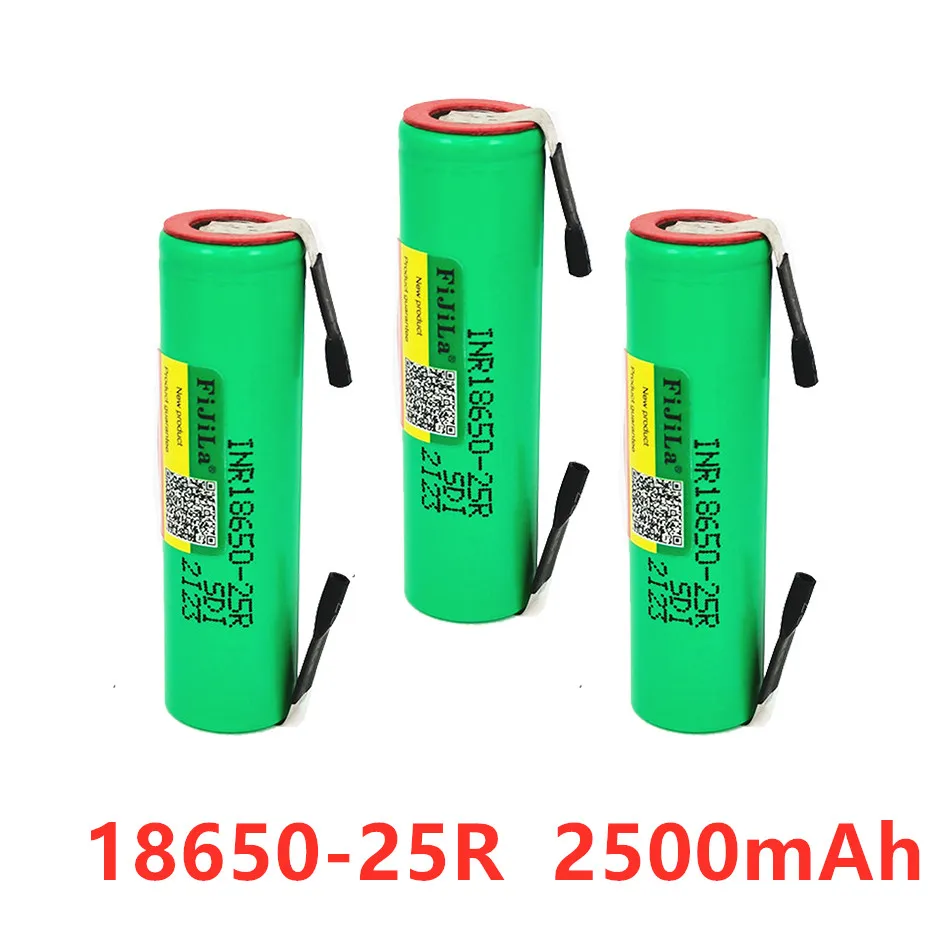 2/3/4/6/10 PCS 100% Original For 18650 2500mah battery INR18650 25R 20A discharge lithium batteries+ DIY Nickel | Электроника